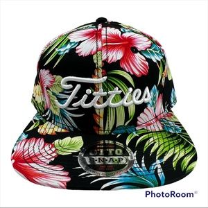 SOLD OUT Floral TITTIES SnapBack Hat Cap Golf